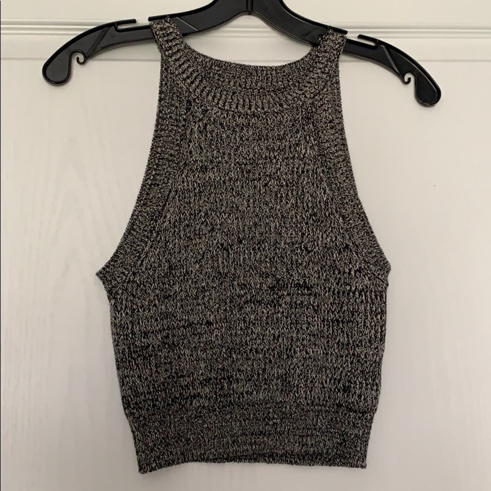Black & White Knit Crop Top